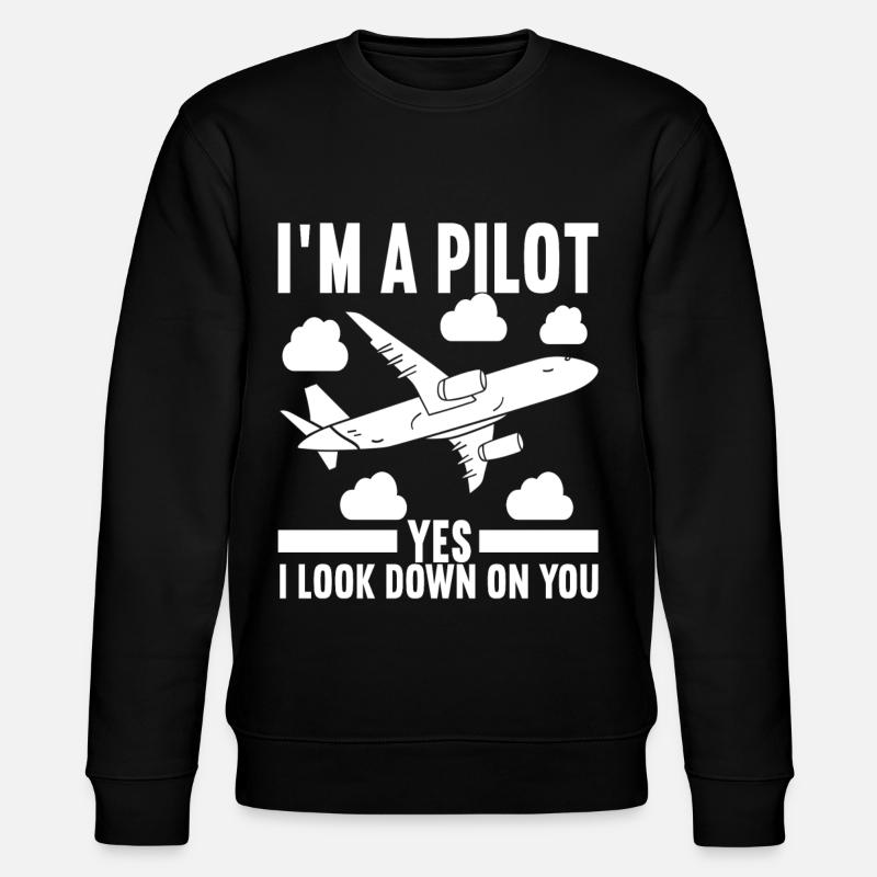 Pilot Airplane - Stanley/Stella CHANGER Unisex Organic Sweatshirt - black