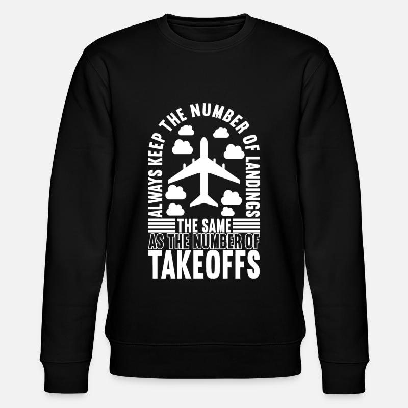 Pilot Airplane - Stanley/Stella CHANGER Unisex Organic Sweatshirt - black