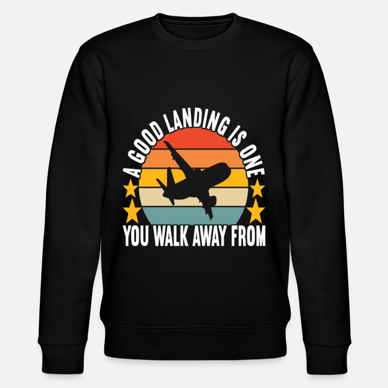 Pilot Airplane - Stanley/Stella CHANGER Unisex Organic Sweatshirt - black