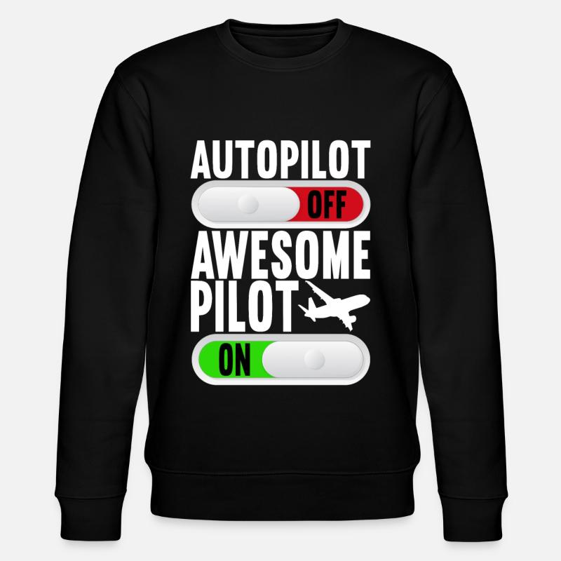 Pilot Airplane - Stanley/Stella CHANGER Unisex Organic Sweatshirt - black