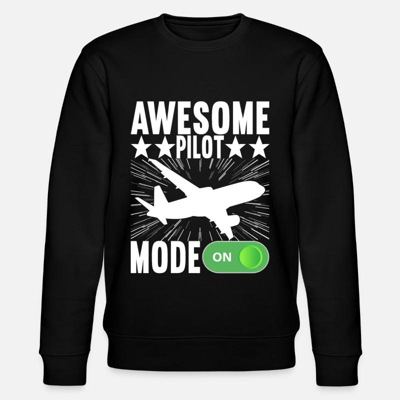 Pilot Flugzeug - Stanley/Stella Unisex Bio-Sweatshirt CHANGER  - Schwarz