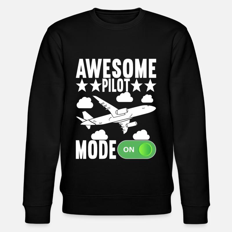 Pilot Airplane - Stanley/Stella CHANGER Unisex Organic Sweatshirt - black