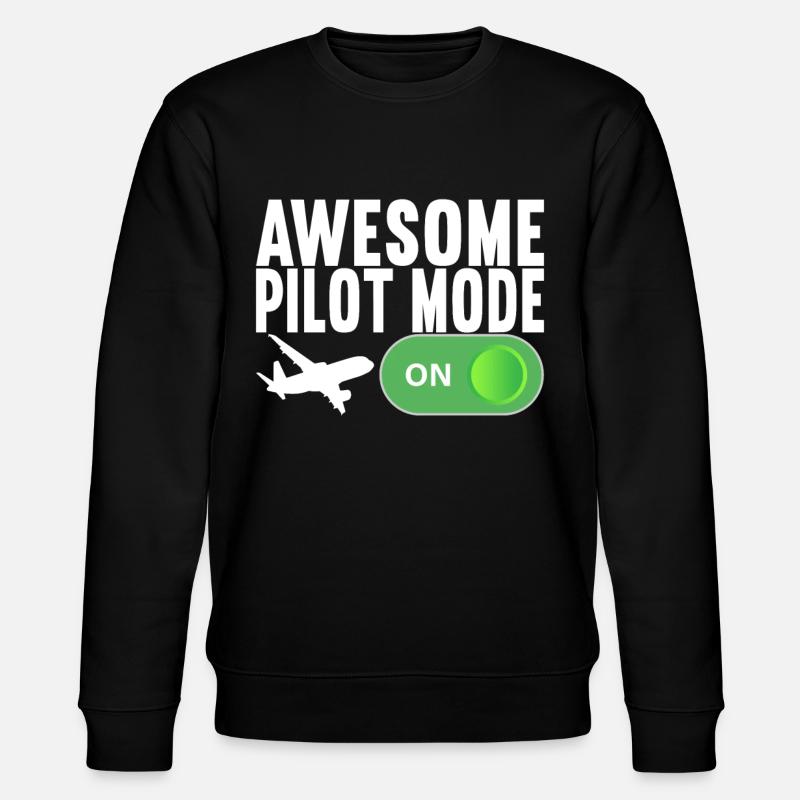 Pilot Flugzeug - Stanley/Stella Unisex Bio-Sweatshirt CHANGER  - Schwarz