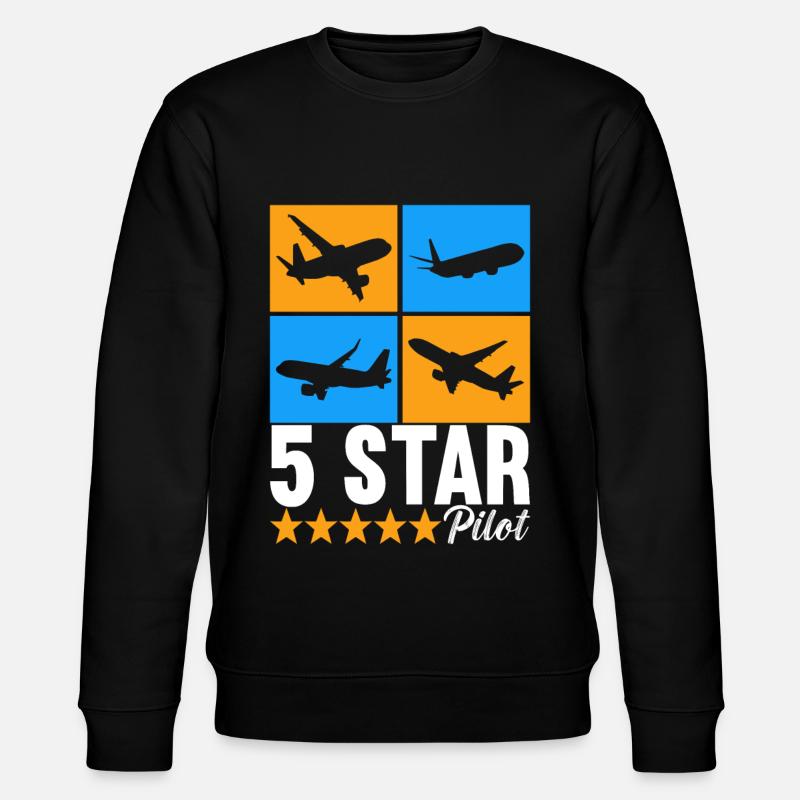 Pilot Flugzeug - Stanley/Stella Unisex Bio-Sweatshirt CHANGER  - Schwarz