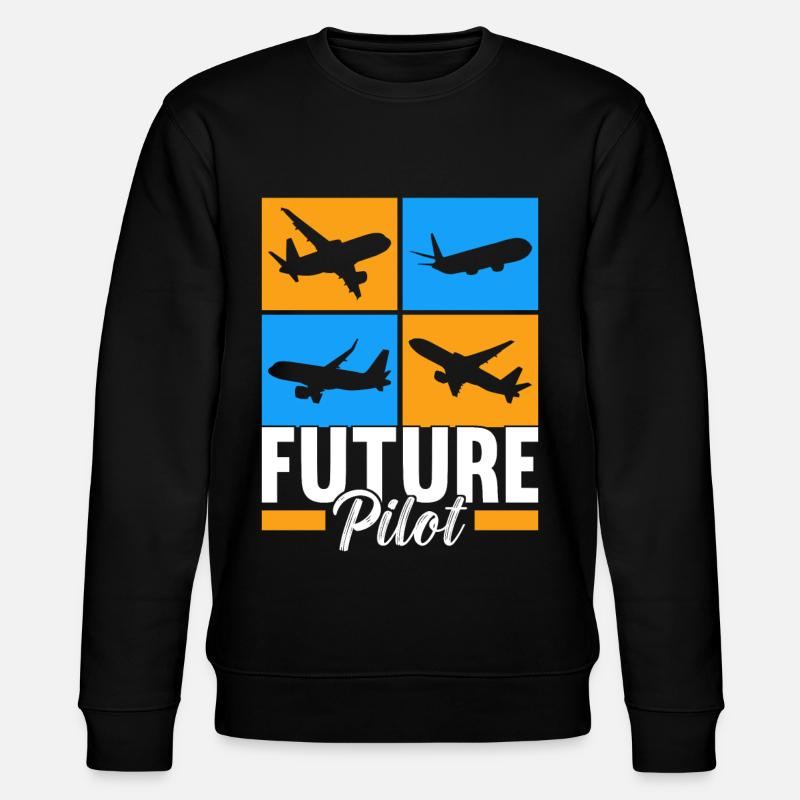 Pilot Flugzeug - Stanley/Stella Unisex Bio-Sweatshirt CHANGER  - Schwarz