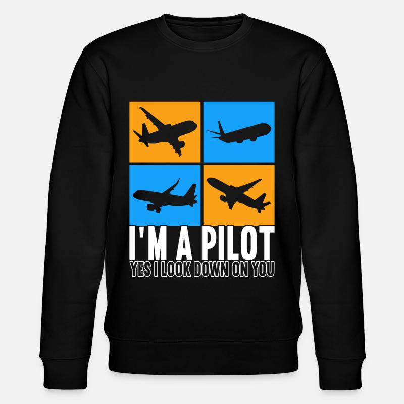 Pilot Flugzeug - Stanley/Stella Unisex Bio-Sweatshirt CHANGER  - Schwarz