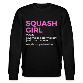 Joueur de squash - Sweat bio CHANGER Stanley/Stella Unisexe - noir - Devant - Nik (191cm) & Marisol (170cm)