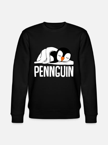 Tired penguin sleeps in bed - Stanley/Stella CHANGER Unisex Organic Sweatshirt - black