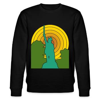Hermannsdenkmal retro Detmold - Stanley/Stella Unisex Bio-Sweatshirt CHANGER  - Schwarz - Vorne - Nik (191cm) & Marisol (170cm)
