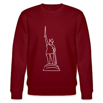 Hermannsdenkmal Arminius Detmold - Stanley/Stella Unisex Bio-Sweatshirt CHANGER  - Burgunderrot - Vorne - Nik (191cm) & Marisol (170cm)