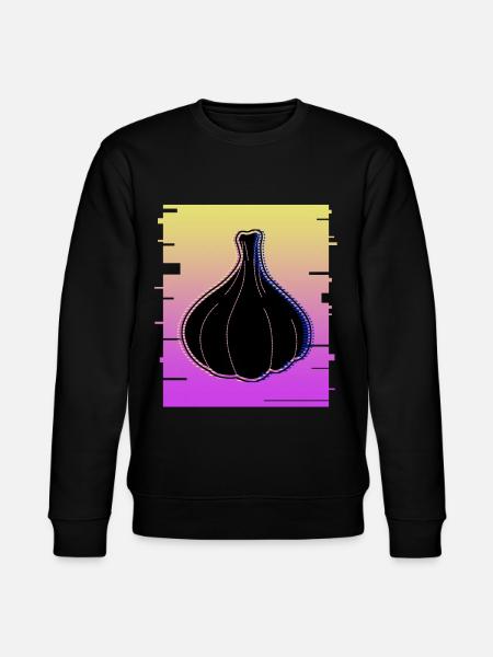 Garlic Retro Knobi Garlic Cloves - Stanley/Stella CHANGER Unisex Organic Sweatshirt - black