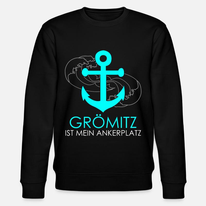 Grömitz Urlaub Ankerplatz Ostsee - Stanley/Stella Unisex Bio-Sweatshirt CHANGER  - Schwarz