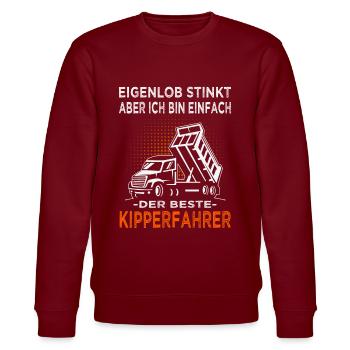 Bester Kipperfahrer - Kipper - Muldenkipper - Stanley/Stella Unisex Bio-Sweatshirt CHANGER  - Burgunderrot - Vorne - Nik (191cm) & Marisol (170cm)