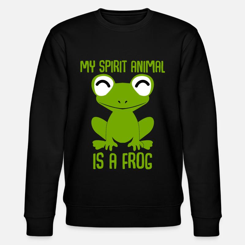 Frosch niedliche Frösche - Stanley/Stella Unisex Bio-Sweatshirt CHANGER  - Schwarz
