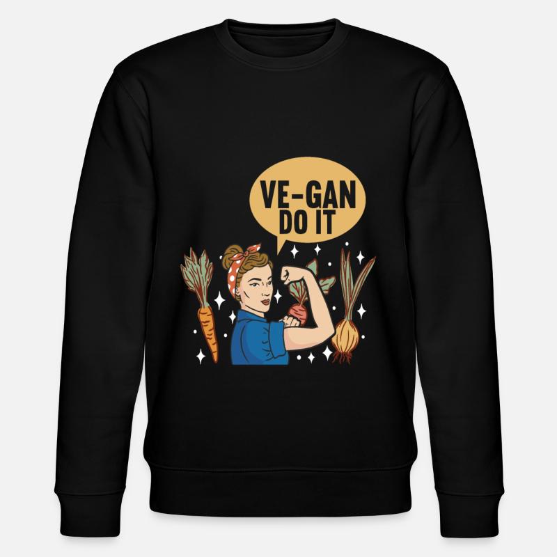 Vegan Vegetarier - Stanley/Stella Unisex Bio-Sweatshirt CHANGER  - Schwarz