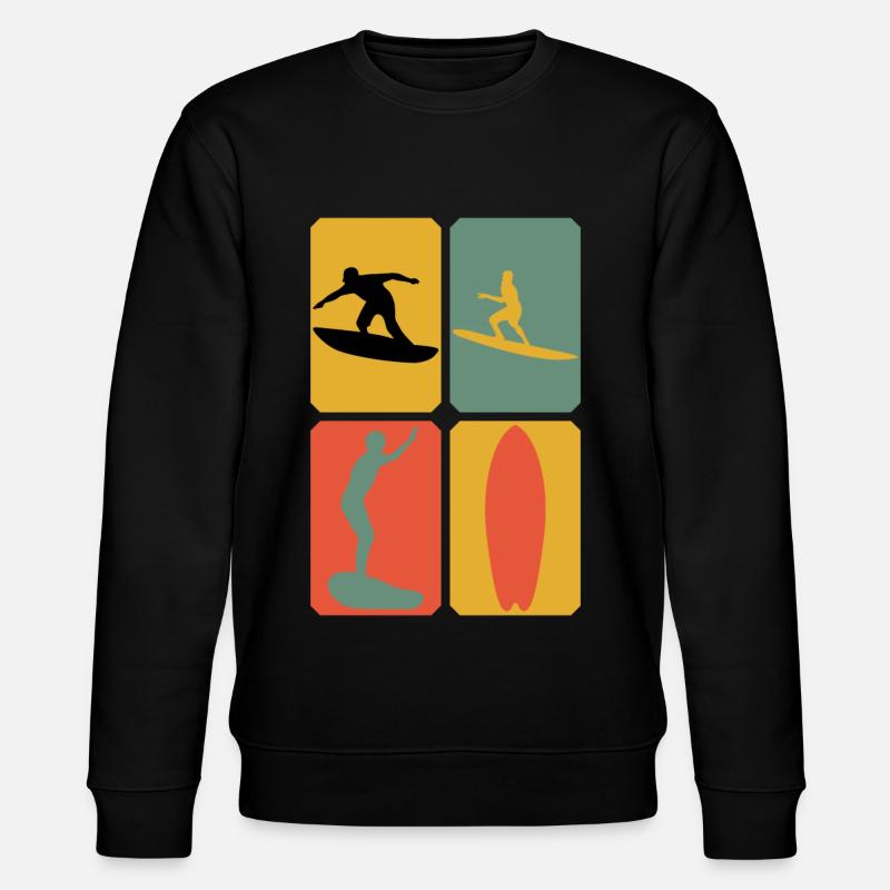 Surfers Surfing Surfing Surfboard - Stanley/Stella CHANGER Unisex Organic Sweatshirt - black