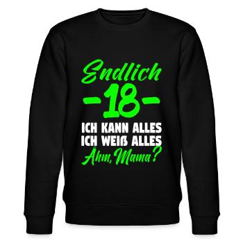 18 Geburtstag Geburtstagsgeschenk volljährig - Stanley/Stella Unisex Bio-Sweatshirt CHANGER  - Schwarz - Vorne - Nik (191cm) & Marisol (170cm)