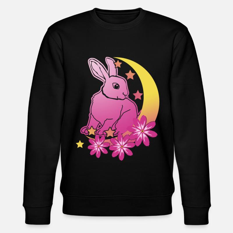 Rabbit Moon Stars Rabbit - Stanley/Stella CHANGER Unisex Organic Sweatshirt - black