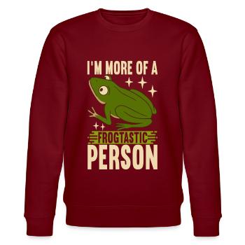 Frosch Amphibien Frösche - Stanley/Stella Unisex Bio-Sweatshirt CHANGER  - Burgunderrot - Vorne - Nik (191cm) & Marisol (170cm)