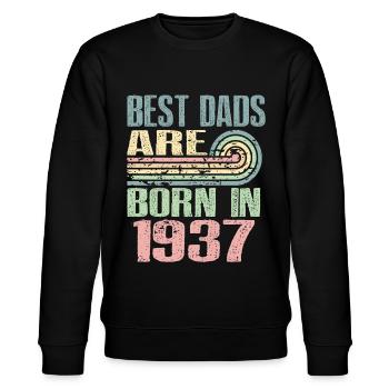 Die Besten Väter Sind 1937 Geboren, 86 Jahre Alt, - Stanley/Stella Unisex Bio-Sweatshirt CHANGER  - Schwarz - Vorne - Nik (191cm) & Marisol (170cm)