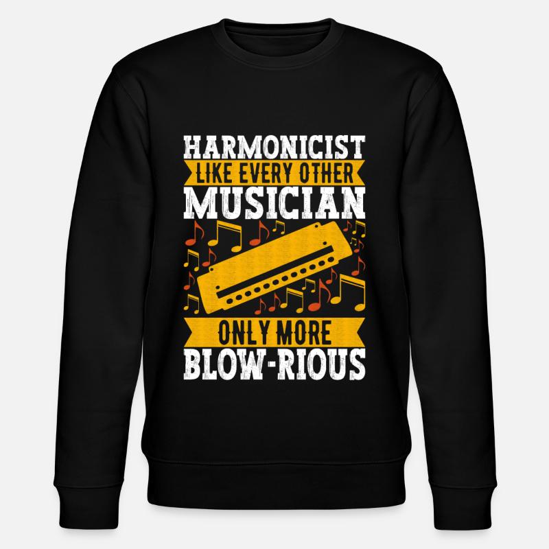 Harmonika Mundharmonika - Stanley/Stella Unisex Bio-Sweatshirt CHANGER  - Schwarz