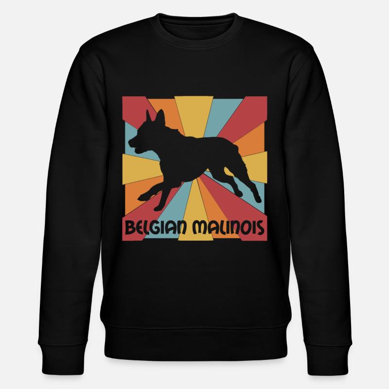 Belgian Molinois Retro Shepherd - Stanley/Stella CHANGER Unisex Organic Sweatshirt - black