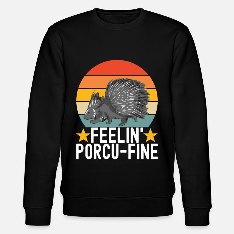Cute porcupine - Stanley/Stella CHANGER Unisex Organic Sweatshirt - black
