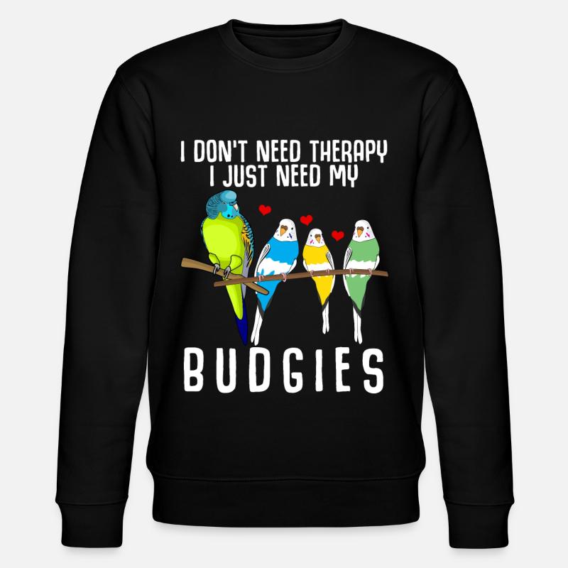 Budgerigar Parakeet - Stanley/Stella CHANGER Unisex Organic Sweatshirt - black