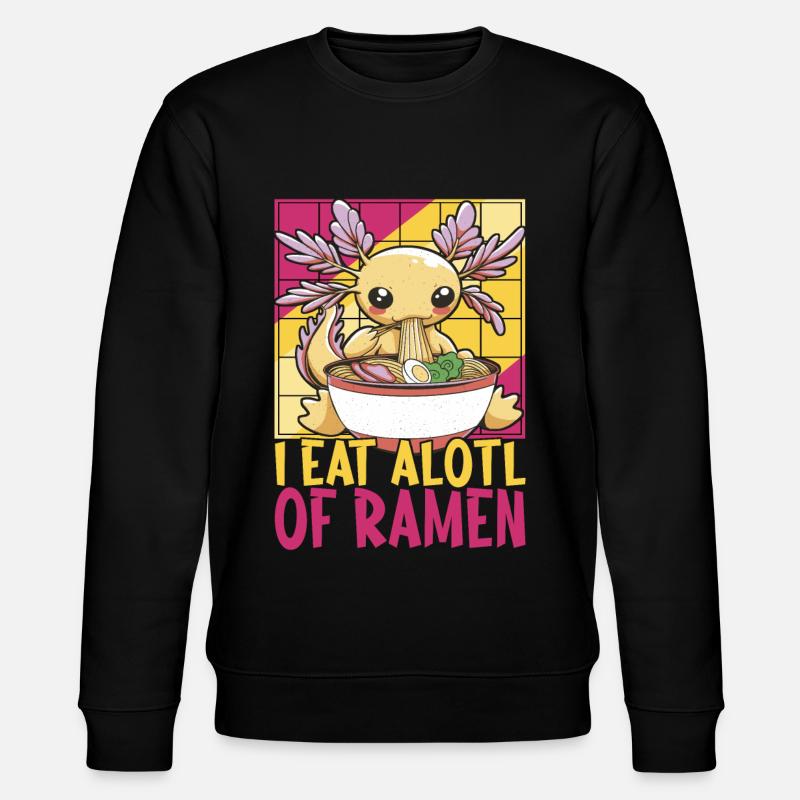 Anime Ramen Axolotl - Stanley/Stella Unisex Bio-Sweatshirt CHANGER  - Schwarz