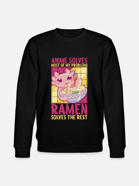 Anime Ramen Axolotl - Stanley/Stella Unisex Bio-Sweatshirt CHANGER  - Schwarz