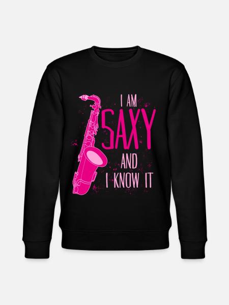 Saxophone Joke Saxy Jazz Saxophone - Stanley/Stella CHANGER Unisex Organic Sweatshirt - black