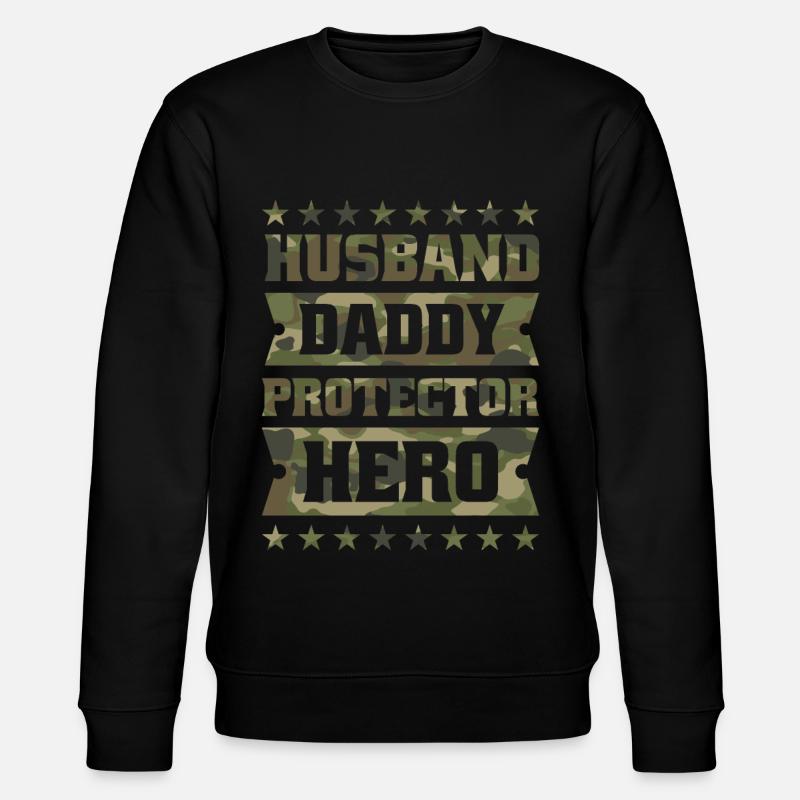 Husband dad protector hero. - Stanley/Stella CHANGER Unisex Organic Sweatshirt - black