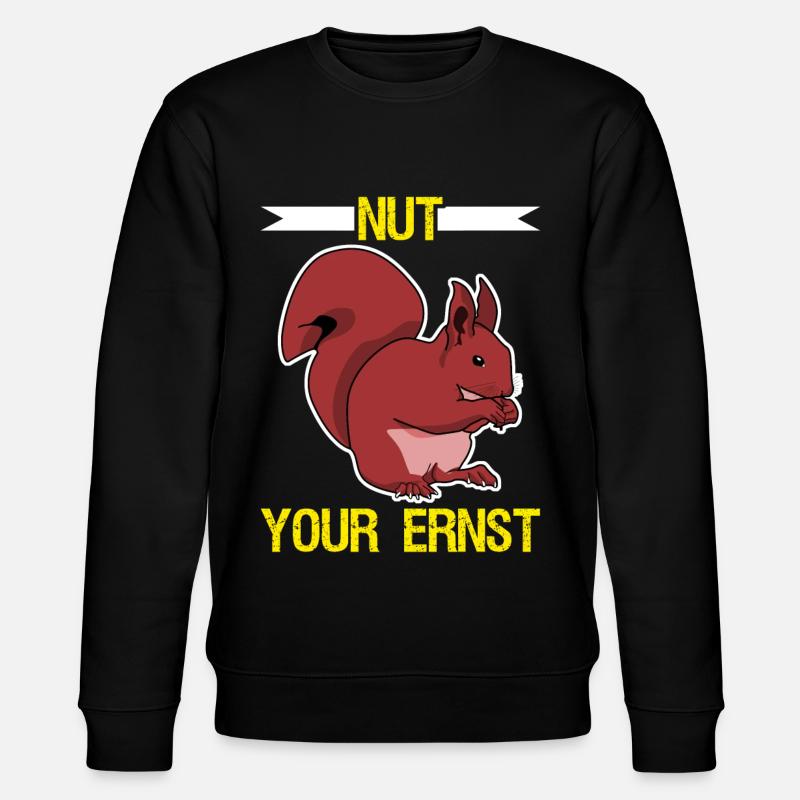 Eichhörnchen Nut your Ernst Squirrel - Stanley/Stella Unisex Bio-Sweatshirt CHANGER  - Schwarz