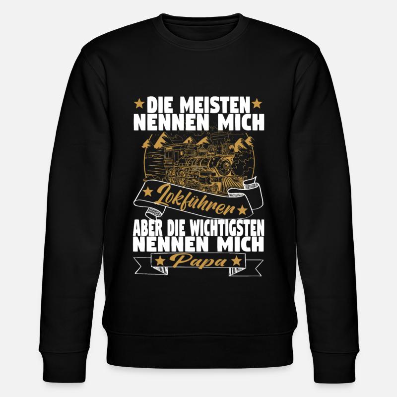 Dampflok Lokführer Eisenbahner Eisenbahn Vater - Stanley/Stella Unisex Bio-Sweatshirt CHANGER  - Schwarz