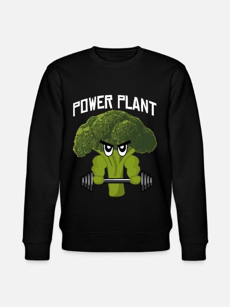 Vegan Bodybuilding Broccoli - Stanley/Stella CHANGER Unisex Organic Sweatshirt - black