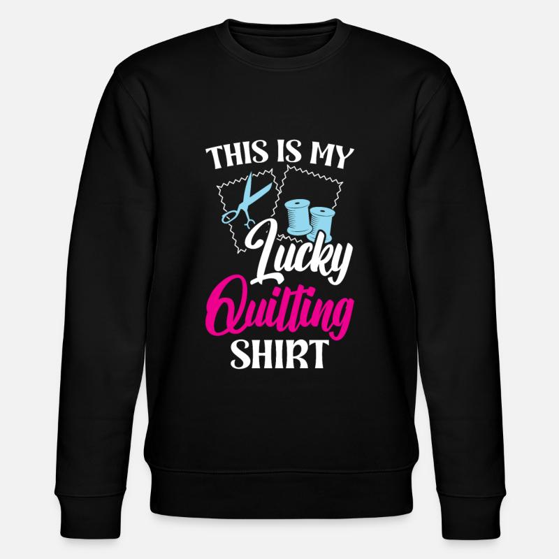 C’est ma courtepointe chanceuse - Sweat bio CHANGER Stanley/Stella Unisexe - noir