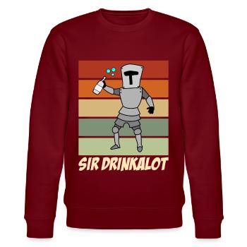 Beer Drinking Knight Vampire Schnapps - Stanley/Stella CHANGER Unisex Organic Sweatshirt - burgundy - Front - Nik (191cm) & Marisol (170cm)