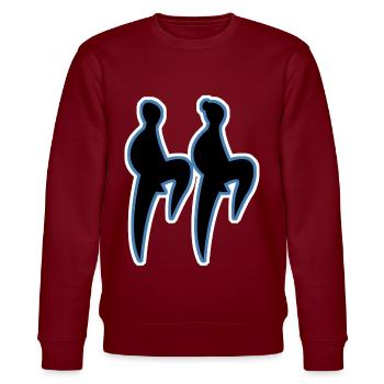 Boogie Woogie Retro Music Dancer Swing - Stanley/Stella CHANGER Unisex Organic Sweatshirt - burgundy - Front - Nik (191cm) & Marisol (170cm)