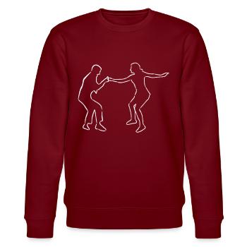 Boogie Woogie Tanzen - Stanley/Stella Unisex Bio-Sweatshirt CHANGER  - Burgunderrot - Vorne - Nik (191cm) & Marisol (170cm)