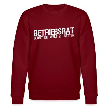 Betriebsrat Sprüche Betriebsrätin - Stanley/Stella Unisex Bio-Sweatshirt CHANGER  - Burgunderrot - Vorne - Nik (191cm) & Marisol (170cm)