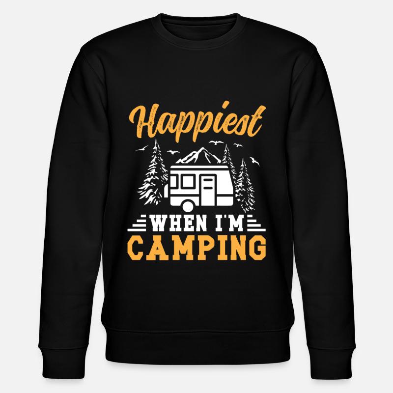 Happiest when i'm Camping - Stanley/Stella CHANGER Unisex Organic Sweatshirt - black