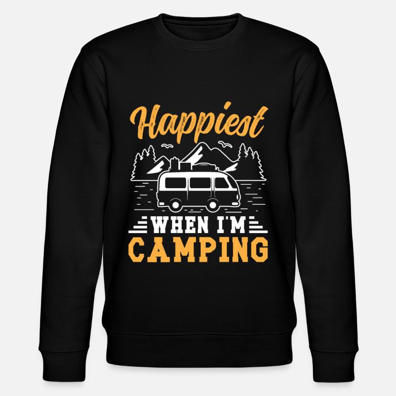 Happiest when i'm Camping - Stanley/Stella CHANGER Unisex Organic Sweatshirt - black
