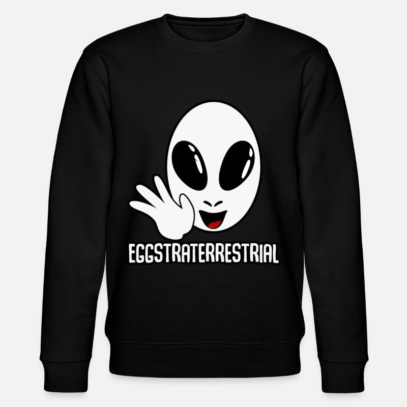 Alien Egg Extraterrestrial Egghead - Stanley/Stella CHANGER Unisex Organic Sweatshirt - black