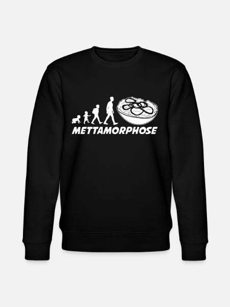 Mettbrötchen Mettigel Hackfleisch Mett - Stanley/Stella Unisex Bio-Sweatshirt CHANGER  - Schwarz