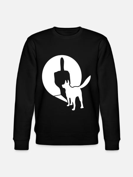 White Shepherd Middle Finger - Stanley/Stella CHANGER Unisex Organic Sweatshirt - black