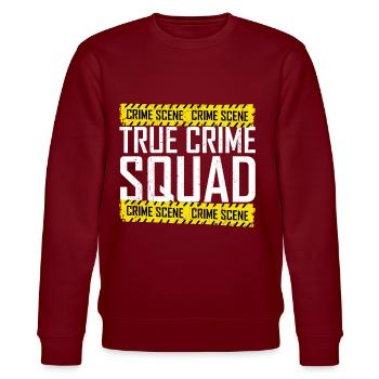 True Crime Squad - Stanley/Stella CHANGER Unisex Organic Sweatshirt - burgundy - Front - Nik (191cm) & Marisol (170cm)