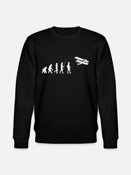 Airplane Heartbeat - Stanley/Stella CHANGER Unisex Organic Sweatshirt - black