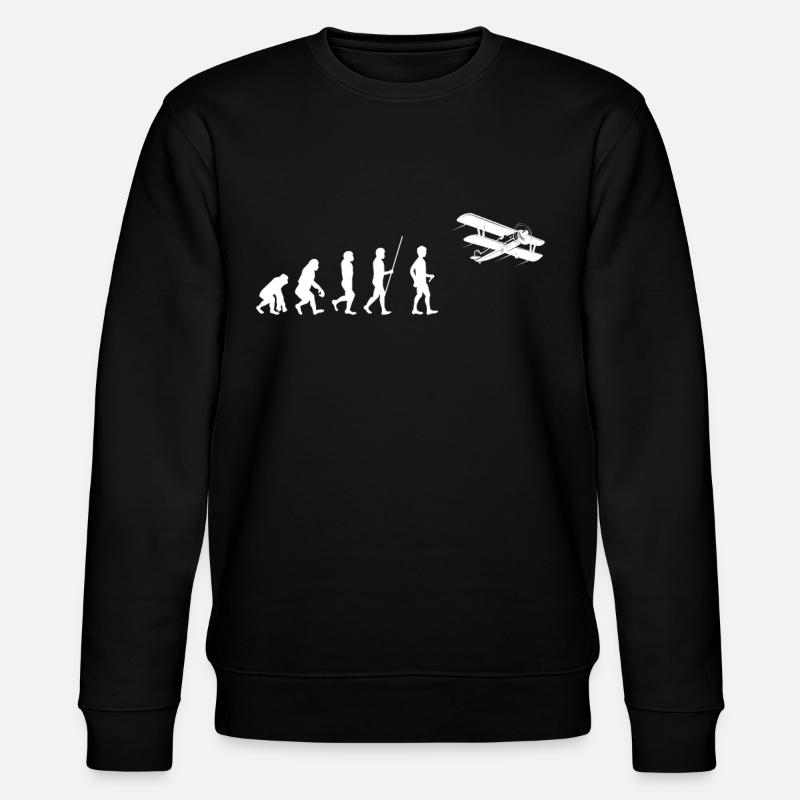Airplane Heartbeat - Stanley/Stella Unisex Bio-Sweatshirt CHANGER  - Schwarz