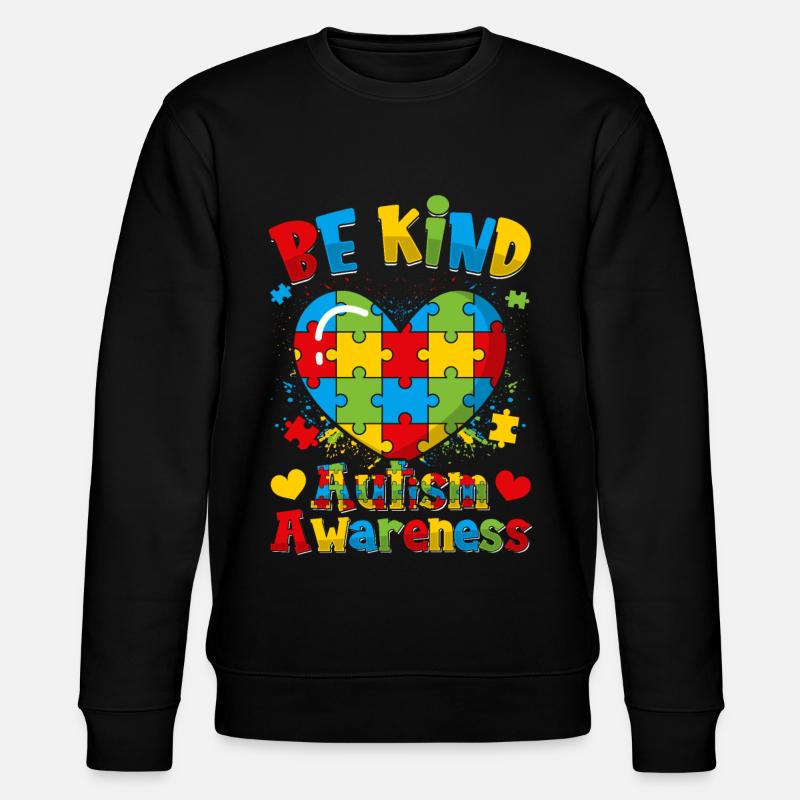 World autism Mom Dad - Stanley/Stella CHANGER Unisex Organic Sweatshirt - black