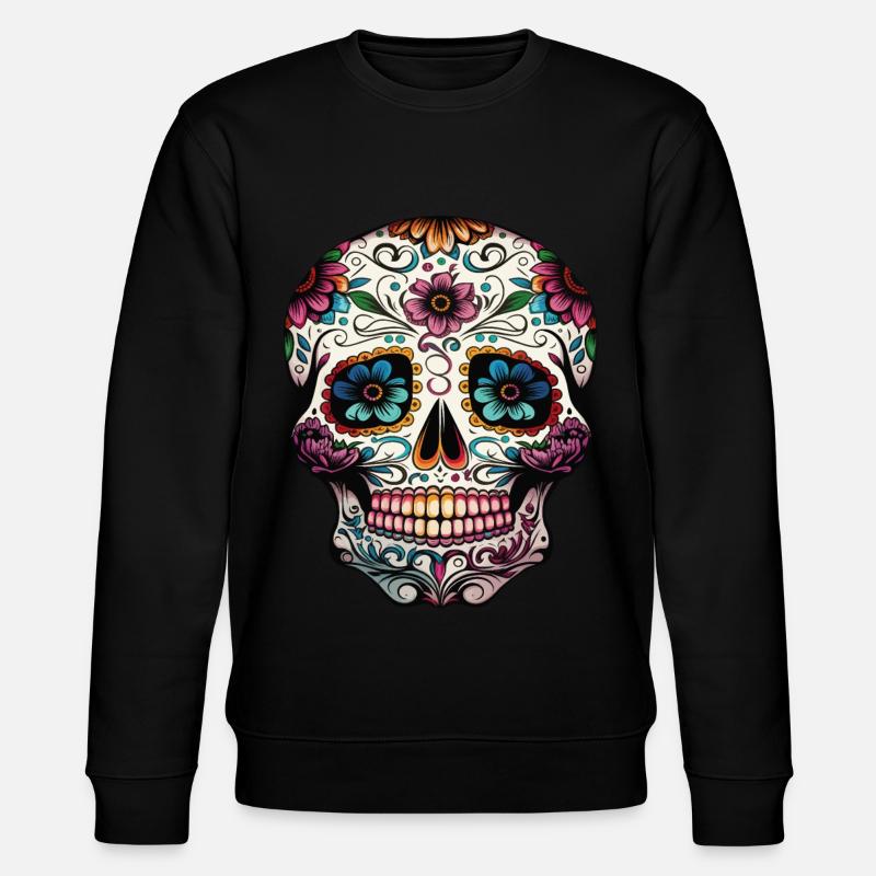 Mexikanischer dekorativer Schädel - Stanley/Stella Unisex Bio-Sweatshirt CHANGER  - Schwarz